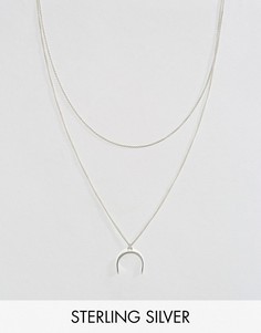 Серебряное ожерелье в несколько рядов с контурными фигурными подвесками ASOS - Серебряный