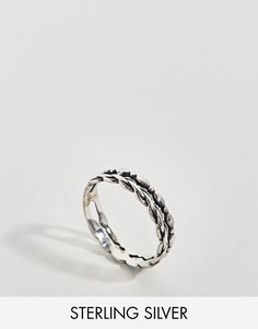 Серебряное кольцо с двойным дизайном ASOS - Серебряный