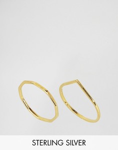 2 фигурных кольца из позолоченного серебра ASOS - Золотой