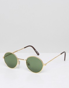 Круглые солнцезащитные очки с черными стеклами Reclaimed Vintage Inspired - Золотой