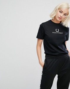 Теннисная футболка с логотипом Fred Perry - Черный
