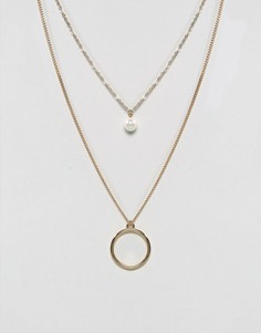 Ярусное ожерелье с подвесками ASOS - Золотой