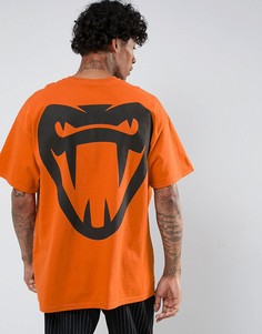 Свободная футболка с принтом на спине HNR LDN - Оранжевый Honour