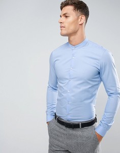 Супероблегающая строгая рубашка с воротником на пуговице Calvin Klein - Синий