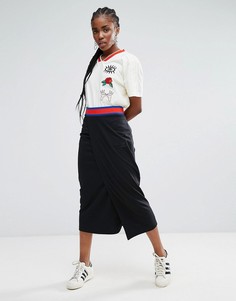 Юбка макси с запахом adidas Originals - Серый