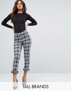 Леггинсы в клетку с оборками Missguided Tall - Мульти