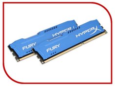 Модуль памяти Kingston HyperX Fury Blue DDR3 DIMM 1600MHz PC3-12800 CL10 - 8Gb KIT (2x4Gb) HX316C10FK2/8