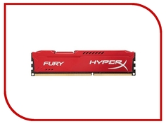 Модуль памяти Kingston HyperX Fury Red DDR3 DIMM 1866MHz PC3-15000 CL10 - 4Gb HX318C10FR/4