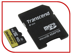 Карта памяти 64Gb - Transcend - Micro Secure Digital XC Class 10 UHS-I TS64GUSDU3M с переходником под SD