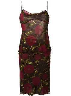 юбка и топ с цветочным принтом John Galliano Vintage