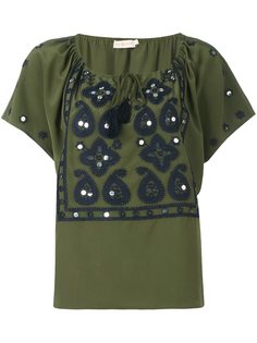 блузка с вышивкой Tory Burch