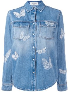 джинсовая куртка с аппликациями бабочек Valentino