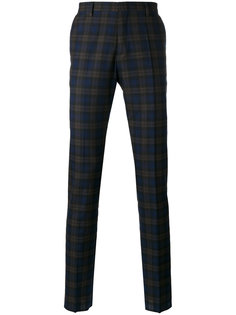 узкие брюки в клетку  Paul Smith