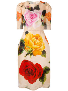 платье шифт с цветочной отделкой  Dolce & Gabbana