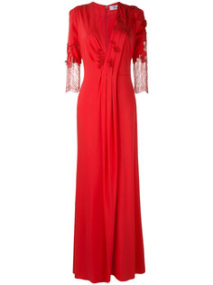 длинное платье с кружевной отделкой  Blumarine