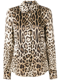 рубашка с леопардовым принтом  Dolce & Gabbana