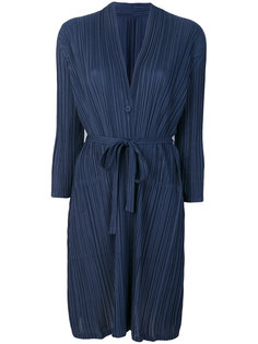 pleated belted cardigan  Pleats Please By Issey Miyake