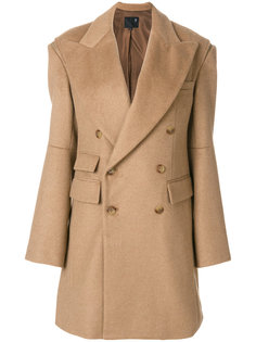 двубортное пальто с широкими лацканами  R13