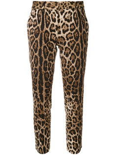 укороченные брюки с леопардовым принтом Dolce & Gabbana