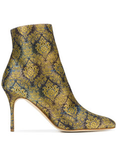 парчовые ботинки с цветочным узором Insopo Manolo Blahnik