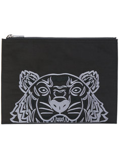 клатч с вышивкой тигра Kenzo
