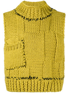 Cropped knitted sweater vest Raf Simons