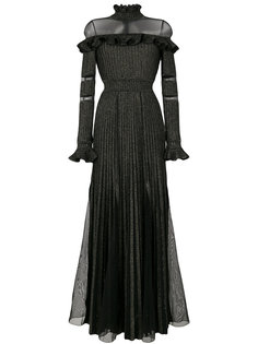 полупрозрачное платье металлик  Elie Saab