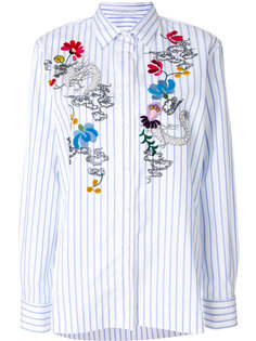 рубашка в полоску с цветочной вышивкой  Ermanno Scervino