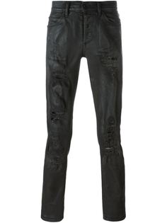 джинсы с рваными деталями Off-White