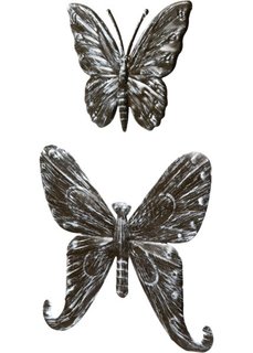 Настенная декорация Бабочки (2 шт.) (кремовый/белый античный) Bonprix