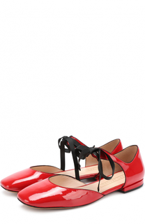 Лаковые балетки на шнуровке Marc Jacobs