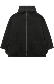 Укороченное пальто из смеси шерсти и вискозы с оборками Simonetta