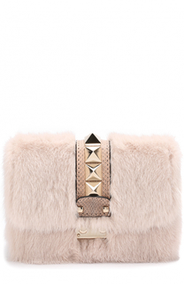 Сумка Glam Lock с меховой отделкой Valentino