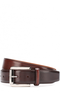 Кожаный ремень с металлической пряжкой Santoni