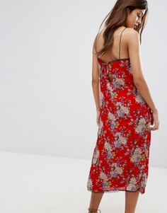 Платье-комбинация макси с цветочным принтом Wyldr Castaway - Красный