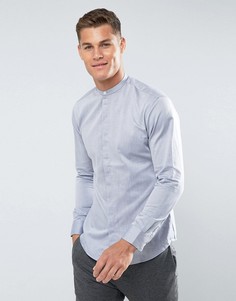 Приталенная рубашка с воротником на пуговице Selected Homme - Серый