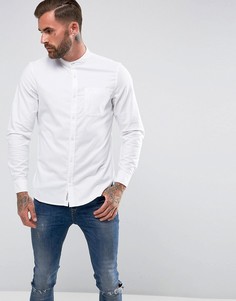 Белая эластичная оксфордская рубашка узкого кроя с воротником-стойкой Original Penguin - Белый