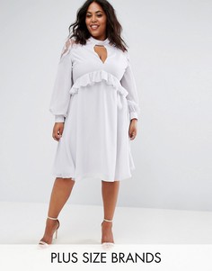 Шифоновое платье с вышивкой на плечах Truly You - Фиолетовый