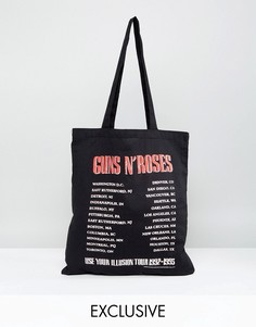 Черная сумка-тоут с принтом Guns N Roses Tour Reclaimed Vintage Inspired - Черный