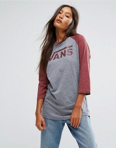 Серая с бордовым футболка Vans Classic - Мульти