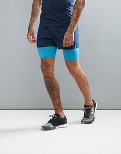 Шорты для бега 2 в 1 с нижним слоем Jack & Jones Tech - Темно-синий
