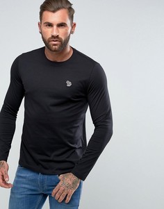 Черный лонгслив с логотипом в виде зебры PS by Paul Smith - Черный