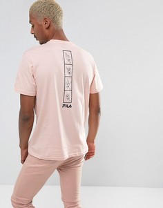 Розовая футболка с принтом на спине Fila - Розовый