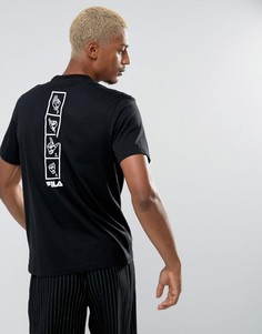 Черная футболка с принтом Fila - Черный