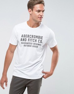 Белая облегающая футболка с логотипом Abercrombie & Fitch - Белый