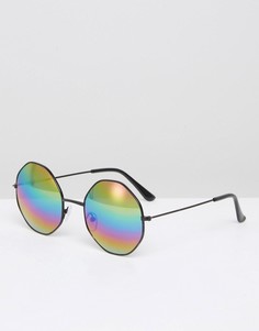 Черные солнцезащитные очки с шестиугольными стеклами 7X - Черный
