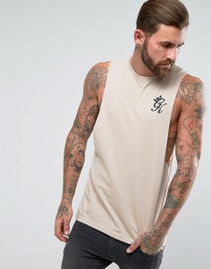 Облегающая футболка без рукавов Gym King - Светло-серый