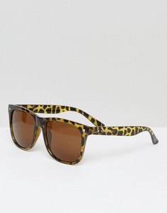 Черепаховые солнцезащитные очки в стиле ретро Jack & Jones - Коричневый