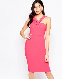 Платье миди на одно плечо с отделкой Forever Unique Aisha Aisha - Розовый