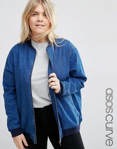 Джинсовая куртка‑пилот в стиле oversize от ASOS CURVE - Синий